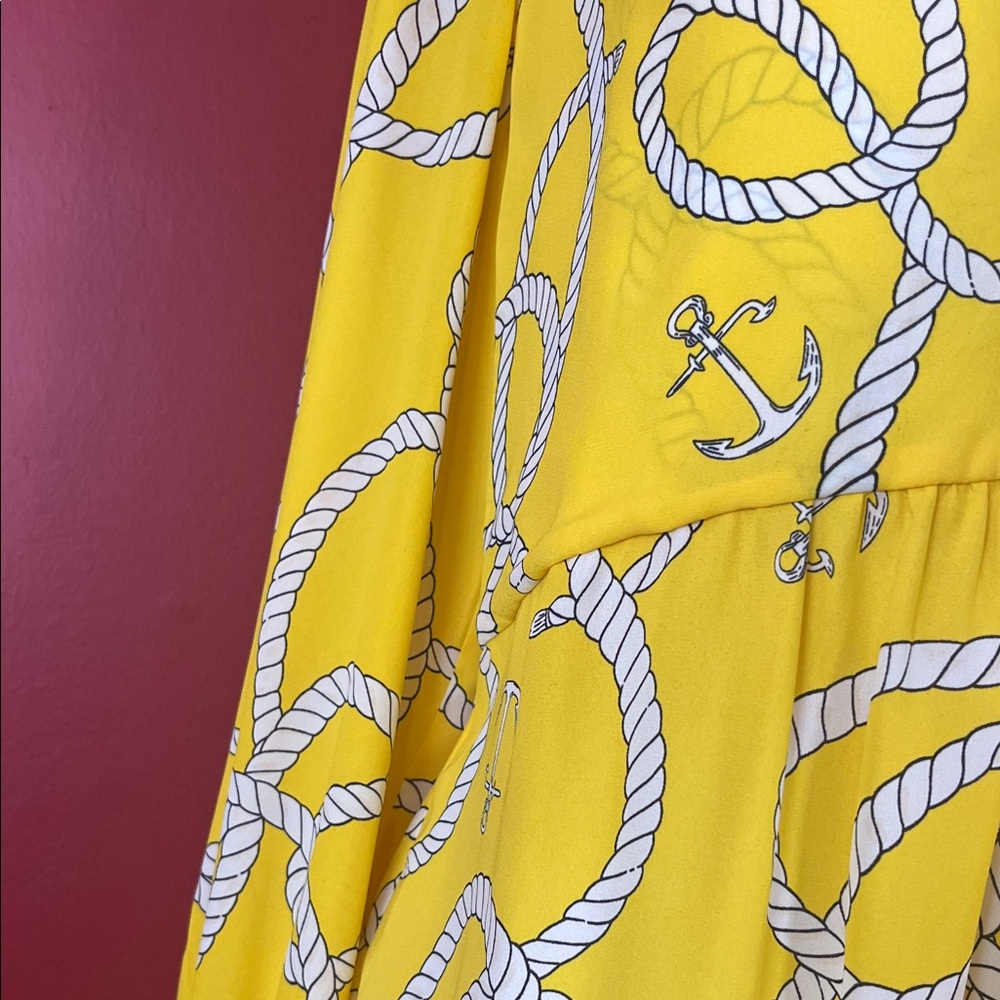Like new CAbi Yellow Nautical Print Blouse - Picture 10 of 16